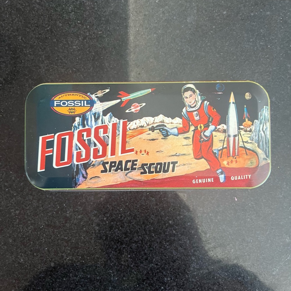 Fossil Space Scout Retro Tin Box